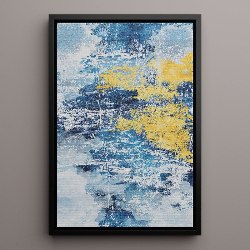 Canvas Wall Art Stretched Over Wooden Frame with Floating Frame and Mixed Colours Abstract Painting CV4200 - Al Rugaib Furniture