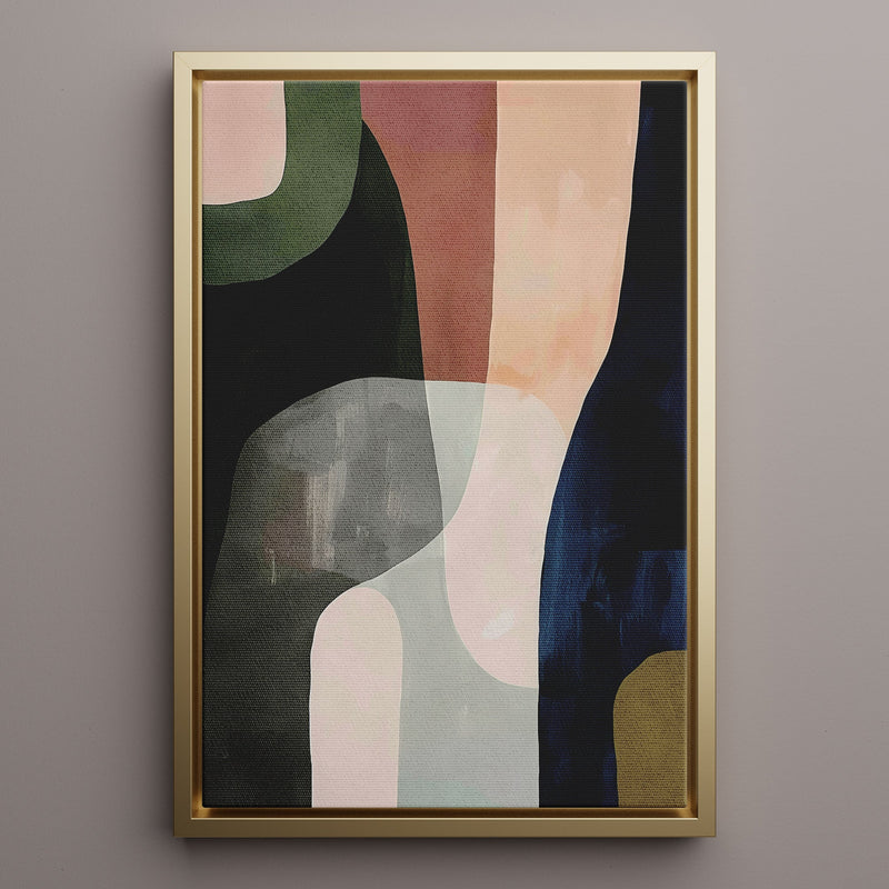 Canvas Wall Art Stretched Over Wooden Frame with Floating Frame and Mixed Colours Abstract Painting CV4201 - Al Rugaib Furniture