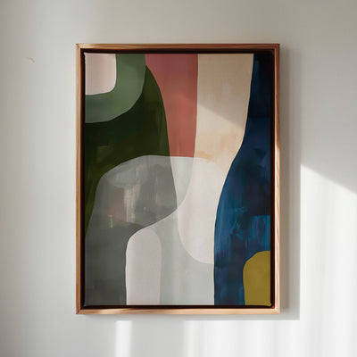 Canvas Wall Art Stretched Over Wooden Frame with Floating Frame and Mixed Colours Abstract Painting CV4201 - Al Rugaib Furniture