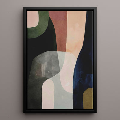 Canvas Wall Art Stretched Over Wooden Frame with Floating Frame and Mixed Colours Abstract Painting CV4201 - Al Rugaib Furniture