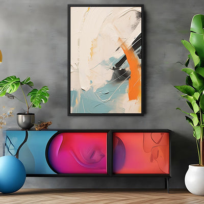 Canvas Wall Art Stretched Over Wooden Frame with Floating Frame and Mixed Colours Oil Painting CV4202 - Al Rugaib Furniture