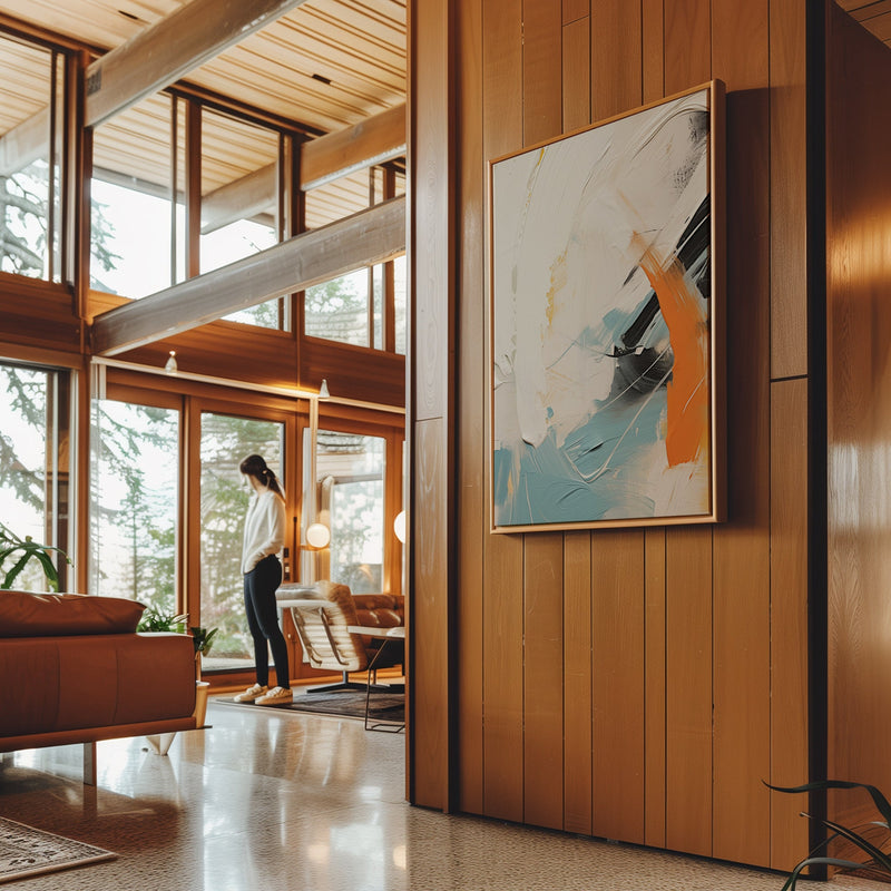 Canvas Wall Art Stretched Over Wooden Frame with Floating Frame and Mixed Colours Oil Painting CV4202 - Al Rugaib Furniture