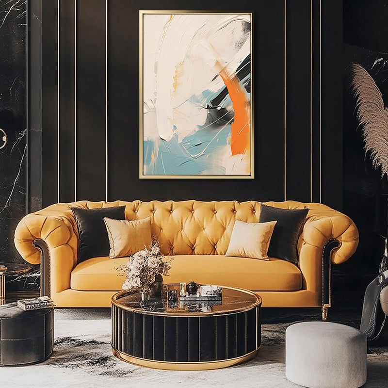 Canvas Wall Art Stretched Over Wooden Frame with Floating Frame and Mixed Colours Oil Painting CV4202 - Al Rugaib Furniture