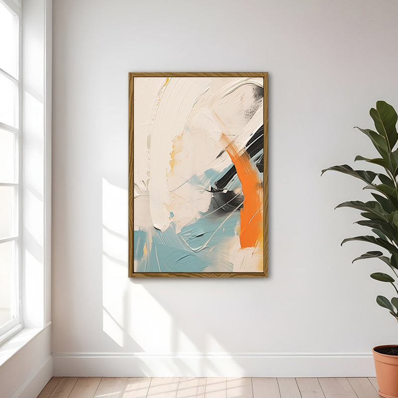 Canvas Wall Art Stretched Over Wooden Frame with Floating Frame and Mixed Colours Oil Painting CV4202 - Al Rugaib Furniture