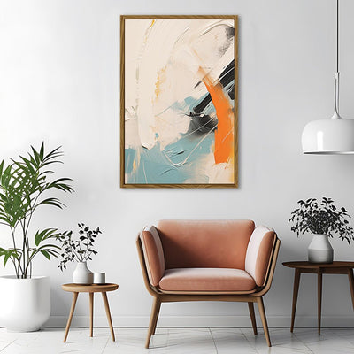 Canvas Wall Art Stretched Over Wooden Frame with Floating Frame and Mixed Colours Oil Painting CV4202 - Al Rugaib Furniture