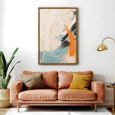 Canvas Wall Art Stretched Over Wooden Frame with Floating Frame and Mixed Colours Oil Painting CV4202 - Al Rugaib Furniture