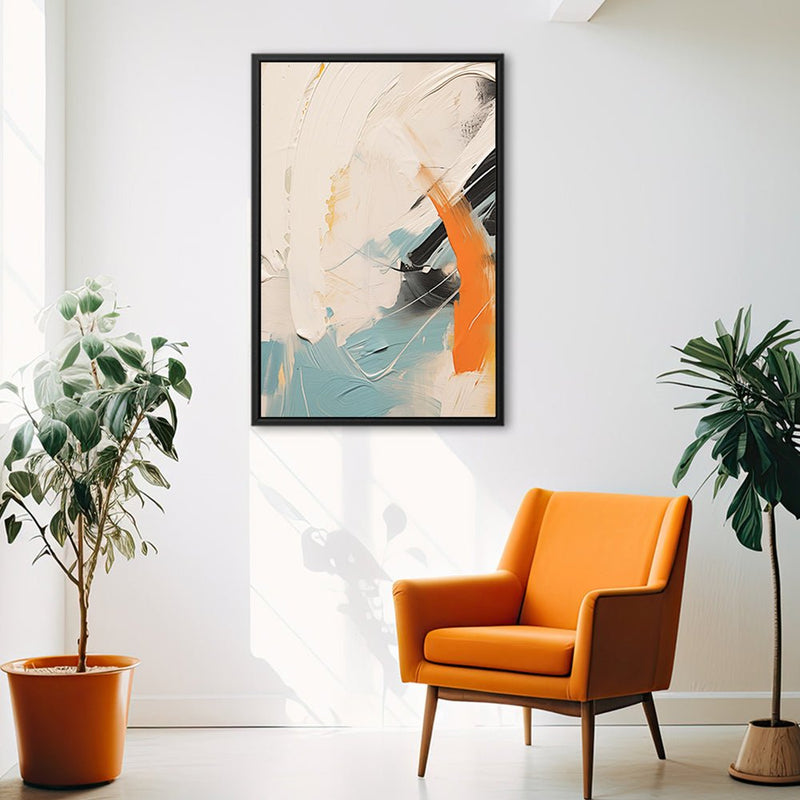 Canvas Wall Art Stretched Over Wooden Frame with Floating Frame and Mixed Colours Oil Painting CV4202 - Al Rugaib Furniture