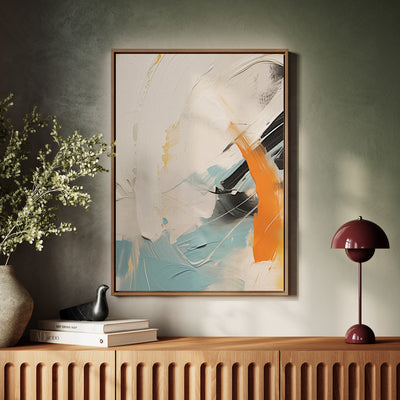 Canvas Wall Art Stretched Over Wooden Frame with Floating Frame and Mixed Colours Oil Painting CV4202 - Al Rugaib Furniture