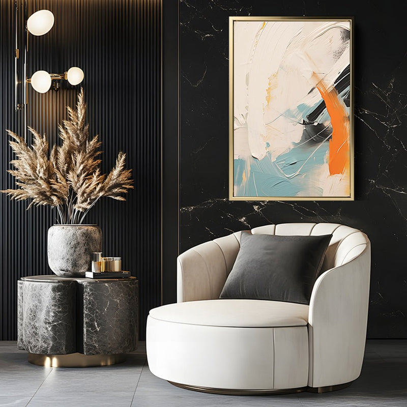 Canvas Wall Art Stretched Over Wooden Frame with Floating Frame and Mixed Colours Oil Painting CV4202 - Al Rugaib Furniture