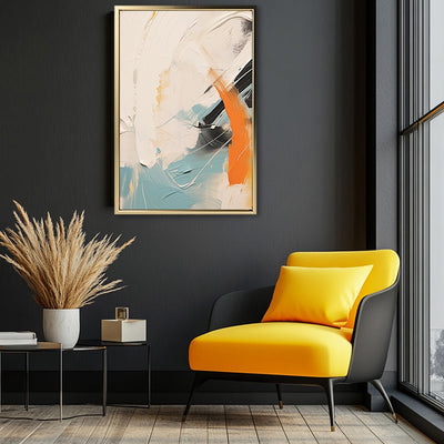 Canvas Wall Art Stretched Over Wooden Frame with Floating Frame and Mixed Colours Oil Painting CV4202 - Al Rugaib Furniture