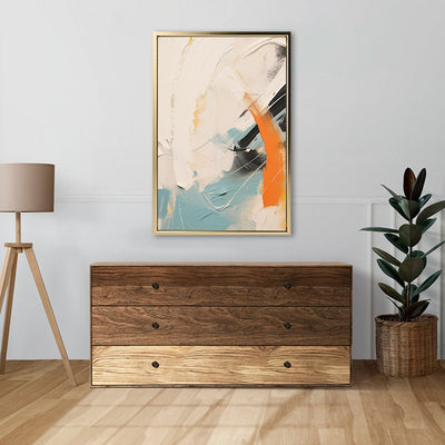 Canvas Wall Art Stretched Over Wooden Frame with Floating Frame and Mixed Colours Oil Painting CV4202 - Al Rugaib Furniture