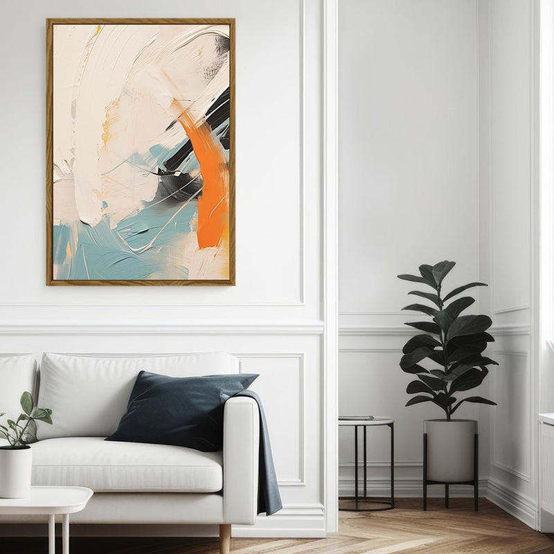 Canvas Wall Art Stretched Over Wooden Frame with Floating Frame and Mixed Colours Oil Painting CV4202 - Al Rugaib Furniture