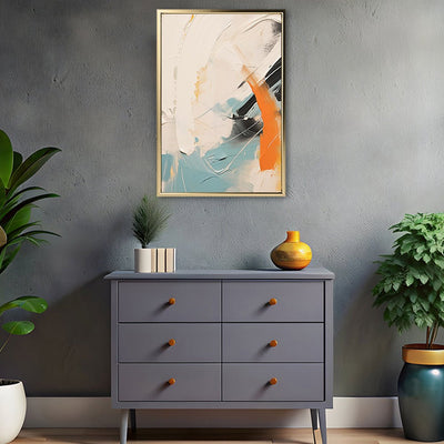 Canvas Wall Art Stretched Over Wooden Frame with Floating Frame and Mixed Colours Oil Painting CV4202 - Al Rugaib Furniture