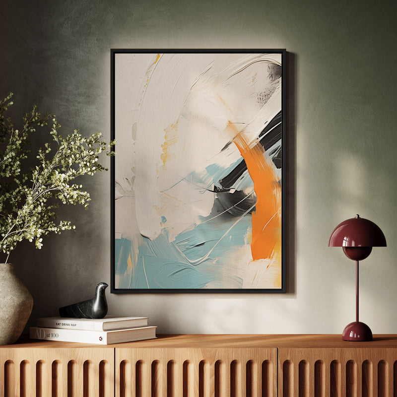 Canvas Wall Art Stretched Over Wooden Frame with Floating Frame and Mixed Colours Oil Painting CV4202 - Al Rugaib Furniture