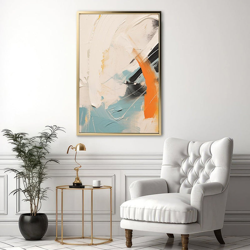Canvas Wall Art Stretched Over Wooden Frame with Floating Frame and Mixed Colours Oil Painting CV4202 - Al Rugaib Furniture