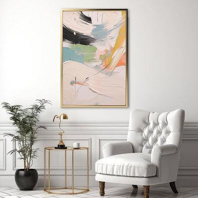 Canvas Wall Art Stretched Over Wooden Frame with Floating Frame and Mixed Colours Oil Painting CV4203 - Al Rugaib Furniture