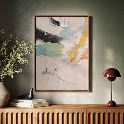 Canvas Wall Art Stretched Over Wooden Frame with Floating Frame and Mixed Colours Oil Painting CV4203 - Al Rugaib Furniture