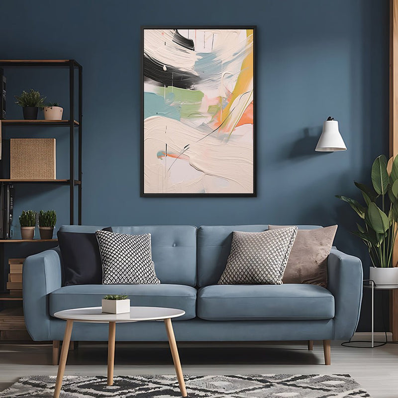 Canvas Wall Art Stretched Over Wooden Frame with Floating Frame and Mixed Colours Oil Painting CV4203 - Al Rugaib Furniture