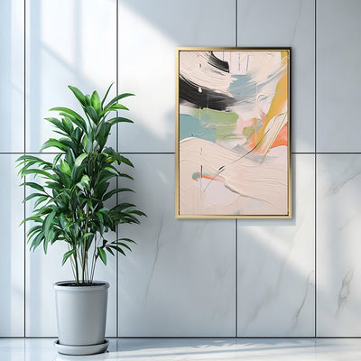 Canvas Wall Art Stretched Over Wooden Frame with Floating Frame and Mixed Colours Oil Painting CV4203 - Al Rugaib Furniture