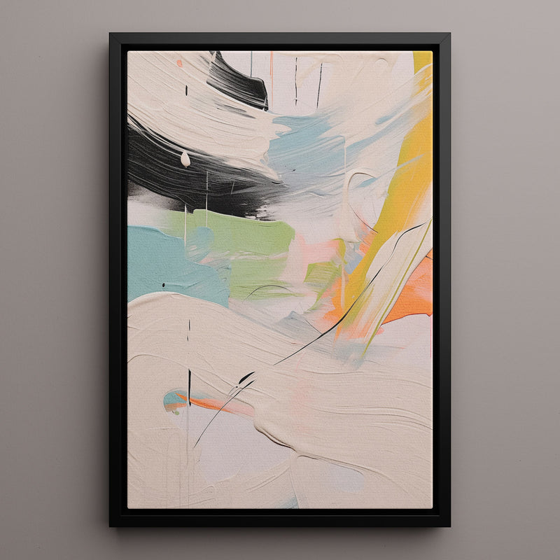 Canvas Wall Art Stretched Over Wooden Frame with Floating Frame and Mixed Colours Oil Painting CV4203 - Al Rugaib Furniture