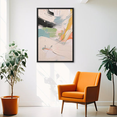 Canvas Wall Art Stretched Over Wooden Frame with Floating Frame and Mixed Colours Oil Painting CV4203 - Al Rugaib Furniture