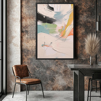 Canvas Wall Art Stretched Over Wooden Frame with Floating Frame and Mixed Colours Oil Painting CV4203 - Al Rugaib Furniture