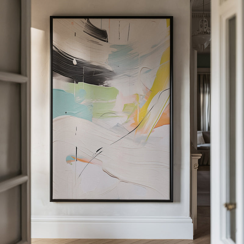 Canvas Wall Art Stretched Over Wooden Frame with Floating Frame and Mixed Colours Oil Painting CV4203 - Al Rugaib Furniture