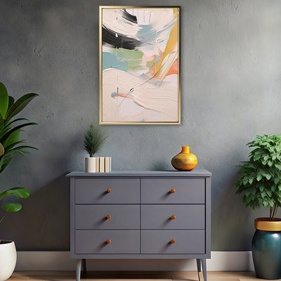 Canvas Wall Art Stretched Over Wooden Frame with Floating Frame and Mixed Colours Oil Painting CV4203 - Al Rugaib Furniture