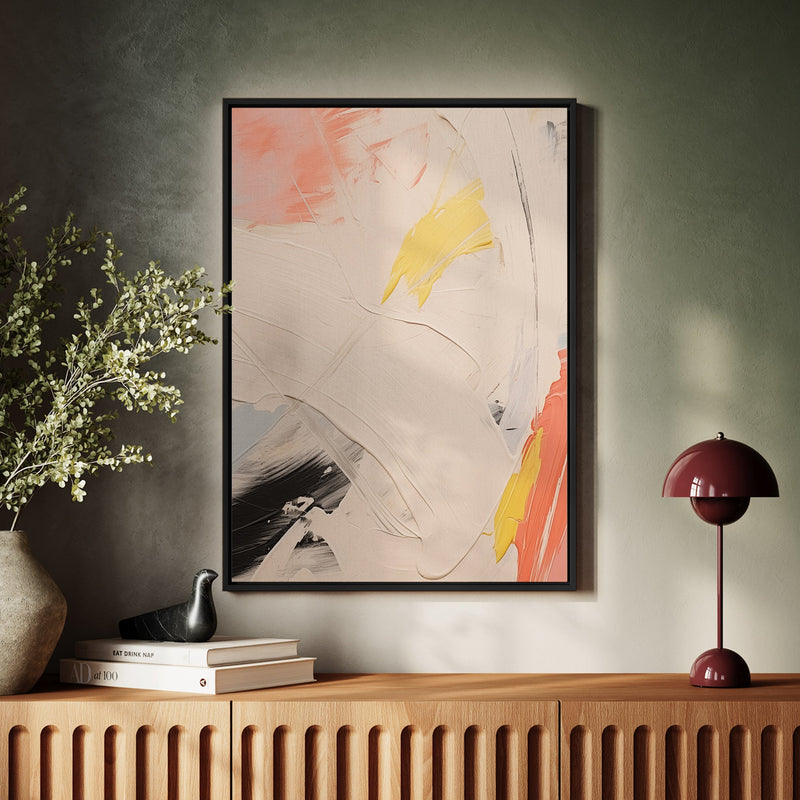 Canvas Wall Art Stretched Over Wooden Frame with Floating Frame and Mixed Colours Oil Painting CV4204 - Al Rugaib Furniture