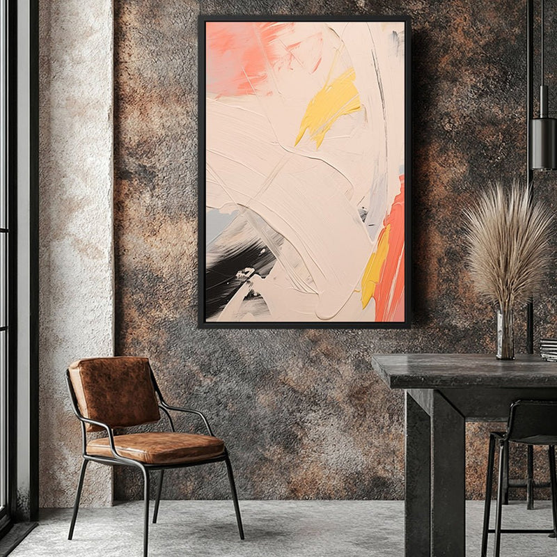 Canvas Wall Art Stretched Over Wooden Frame with Floating Frame and Mixed Colours Oil Painting CV4204 - Al Rugaib Furniture