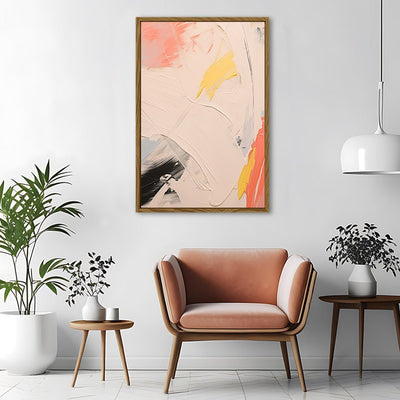 Canvas Wall Art Stretched Over Wooden Frame with Floating Frame and Mixed Colours Oil Painting CV4204 - Al Rugaib Furniture