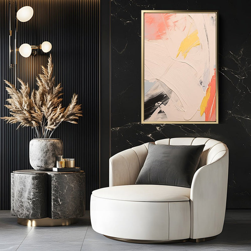 Canvas Wall Art Stretched Over Wooden Frame with Floating Frame and Mixed Colours Oil Painting CV4204 - Al Rugaib Furniture