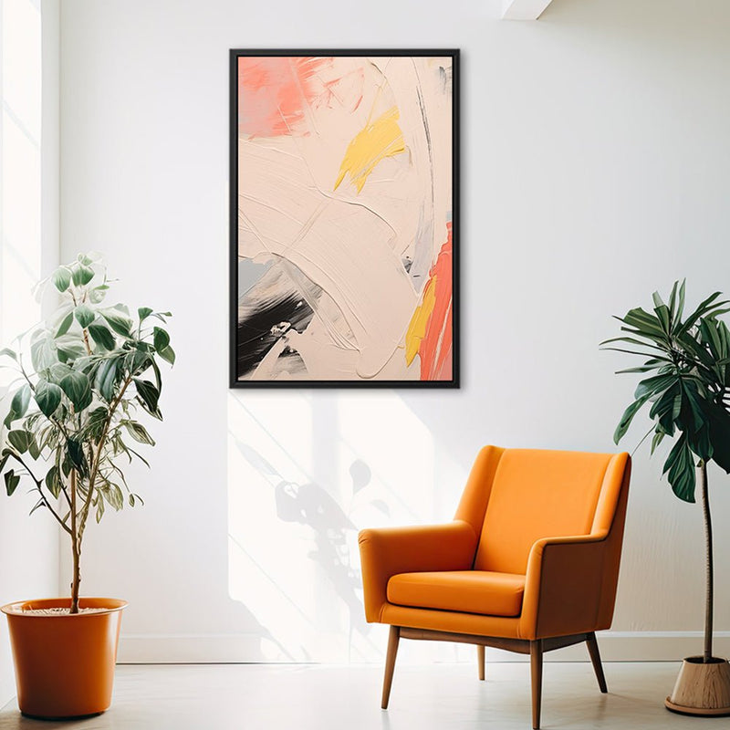 Canvas Wall Art Stretched Over Wooden Frame with Floating Frame and Mixed Colours Oil Painting CV4204 - Al Rugaib Furniture