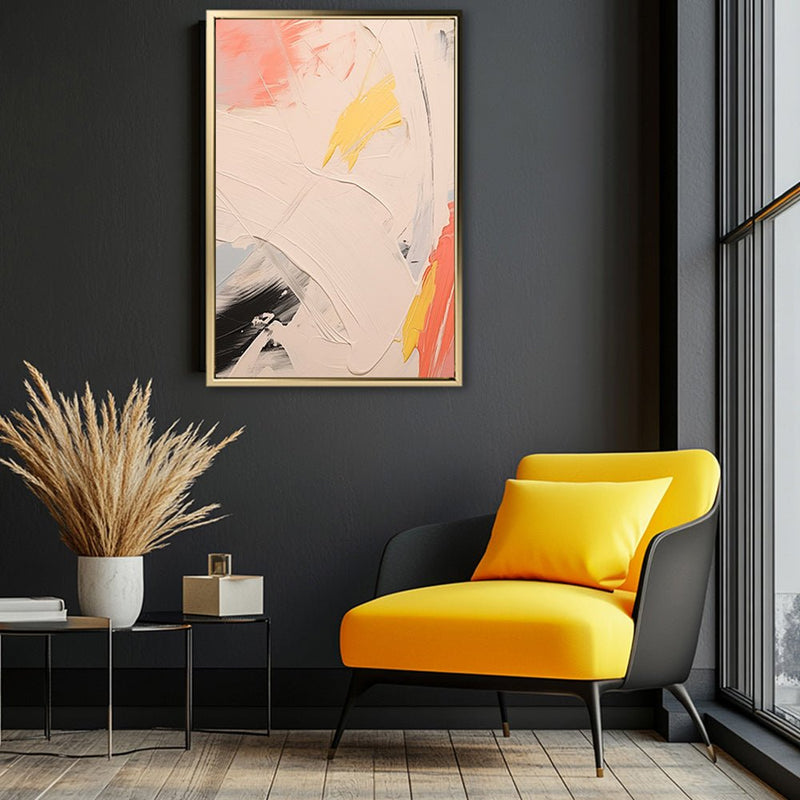 Canvas Wall Art Stretched Over Wooden Frame with Floating Frame and Mixed Colours Oil Painting CV4204 - Al Rugaib Furniture