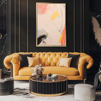 Canvas Wall Art Stretched Over Wooden Frame with Floating Frame and Mixed Colours Oil Painting CV4204 - Al Rugaib Furniture