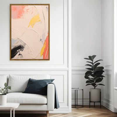 Canvas Wall Art Stretched Over Wooden Frame with Floating Frame and Mixed Colours Oil Painting CV4204 - Al Rugaib Furniture