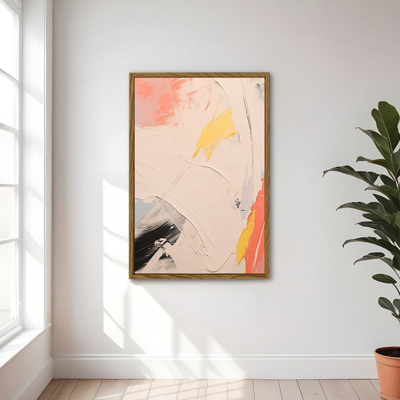 Canvas Wall Art Stretched Over Wooden Frame with Floating Frame and Mixed Colours Oil Painting CV4204 - Al Rugaib Furniture