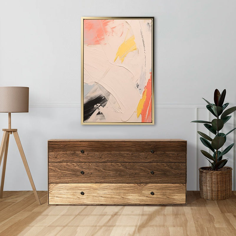 Canvas Wall Art Stretched Over Wooden Frame with Floating Frame and Mixed Colours Oil Painting CV4204 - Al Rugaib Furniture