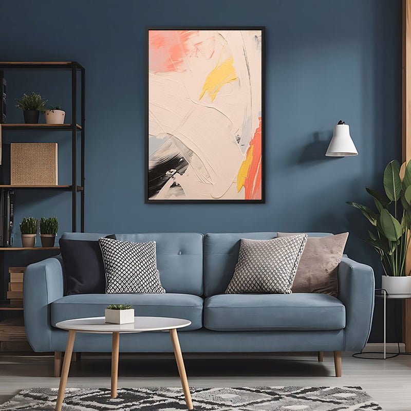 Canvas Wall Art Stretched Over Wooden Frame with Floating Frame and Mixed Colours Oil Painting CV4204 - Al Rugaib Furniture