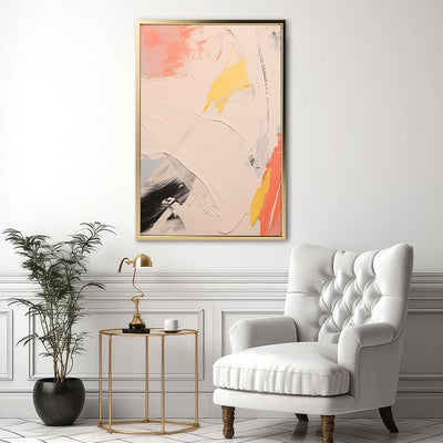 Canvas Wall Art Stretched Over Wooden Frame with Floating Frame and Mixed Colours Oil Painting CV4204 - Al Rugaib Furniture