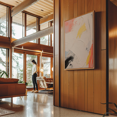 Canvas Wall Art Stretched Over Wooden Frame with Floating Frame and Mixed Colours Oil Painting CV4204 - Al Rugaib Furniture