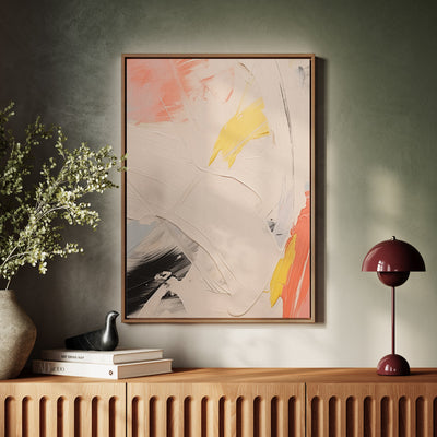 Canvas Wall Art Stretched Over Wooden Frame with Floating Frame and Mixed Colours Oil Painting CV4204 - Al Rugaib Furniture