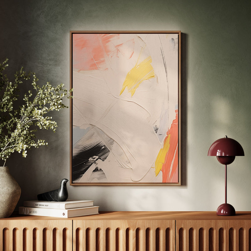 Canvas Wall Art Stretched Over Wooden Frame with Floating Frame and Mixed Colours Oil Painting CV4204 - Al Rugaib Furniture