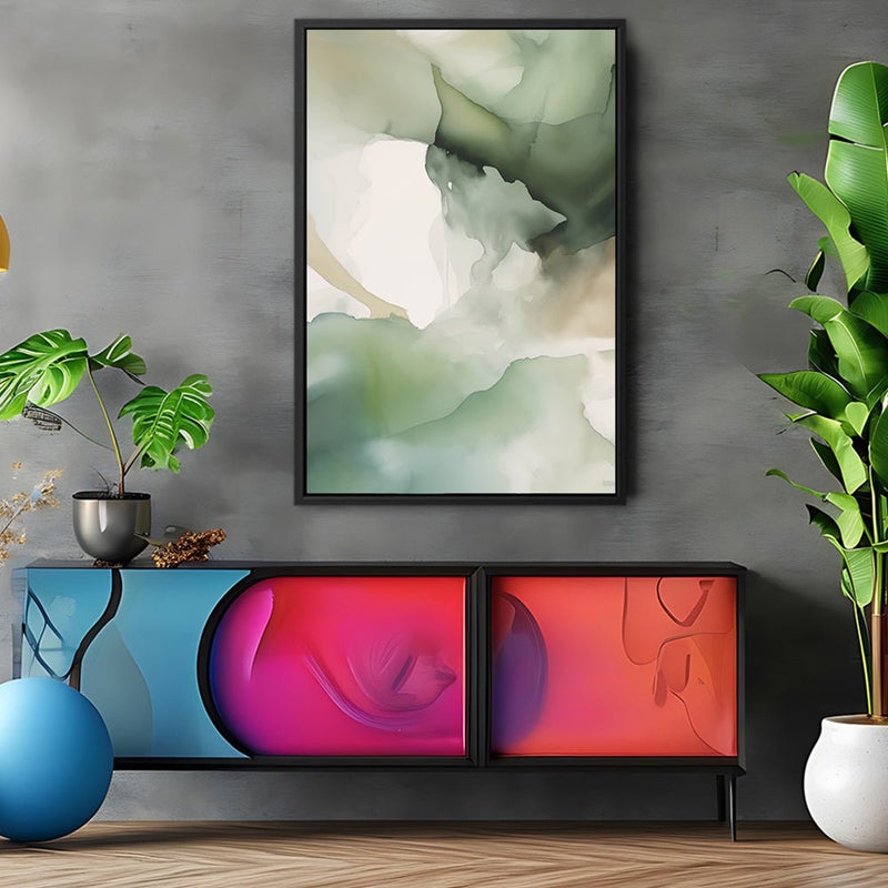 Canvas Wall Art Stretched Over Wooden Frame with Floating Frame and Mixed Colours Painting CV4198 - Al Rugaib Furniture