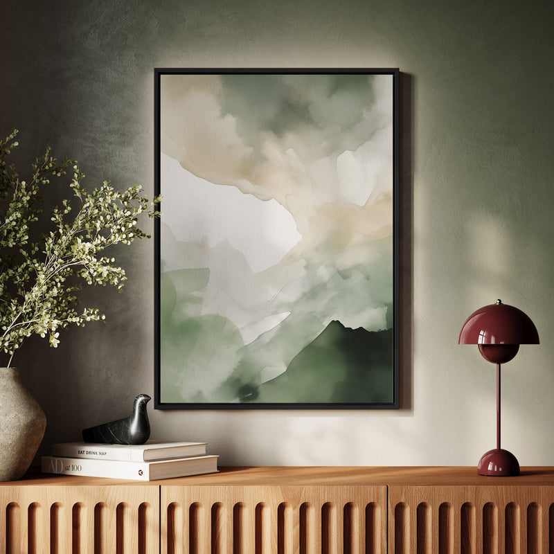 Canvas Wall Art Stretched Over Wooden Frame with Floating Frame and Mixed Colours Painting CV4205 - Al Rugaib Furniture