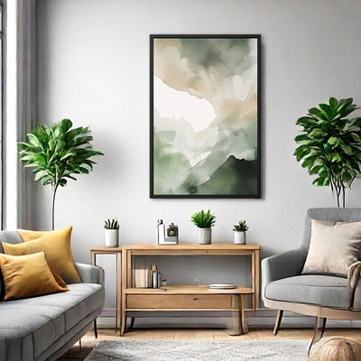 Canvas Wall Art Stretched Over Wooden Frame with Floating Frame and Mixed Colours Painting CV4205 - Al Rugaib Furniture