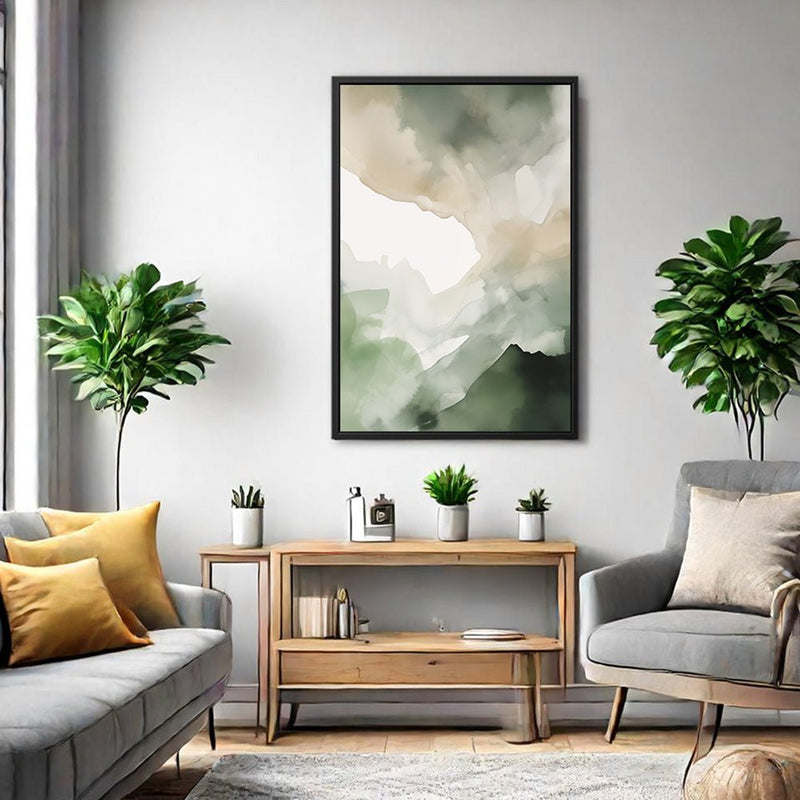 Canvas Wall Art Stretched Over Wooden Frame with Floating Frame and Mixed Colours Painting CV4205 - Al Rugaib Furniture