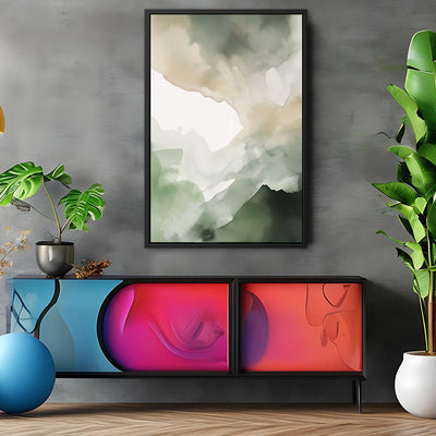 Canvas Wall Art Stretched Over Wooden Frame with Floating Frame and Mixed Colours Painting CV4205 - Al Rugaib Furniture