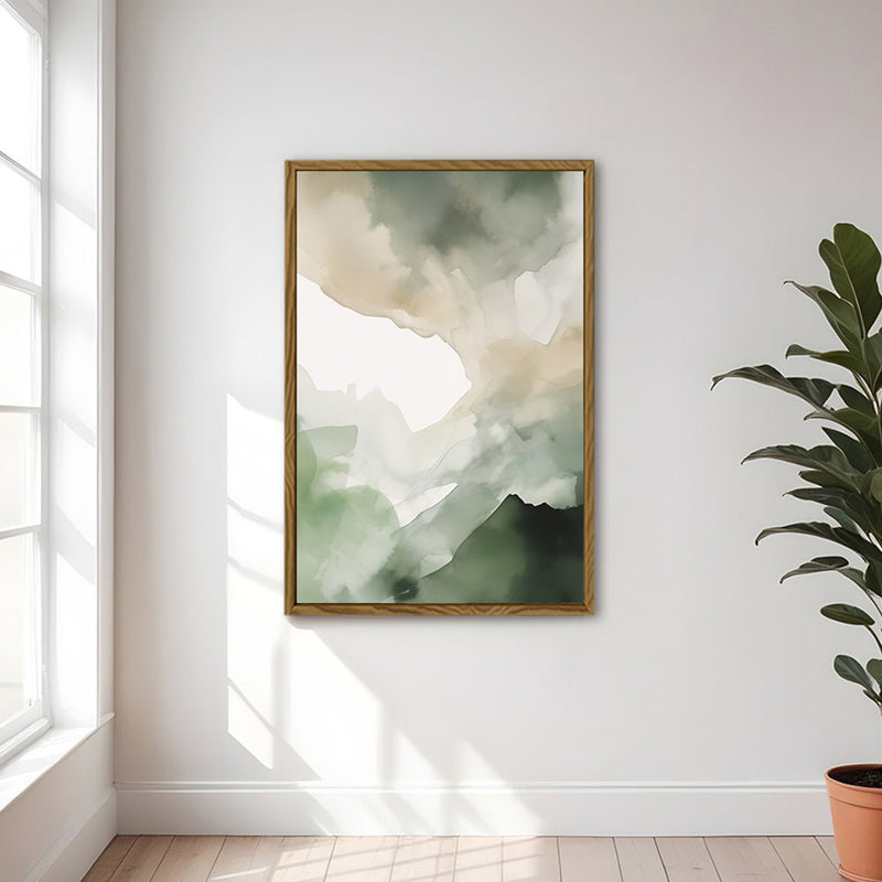 Canvas Wall Art Stretched Over Wooden Frame with Floating Frame and Mixed Colours Painting CV4205 - Al Rugaib Furniture