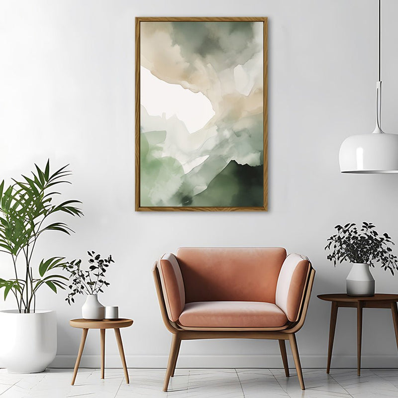 Canvas Wall Art Stretched Over Wooden Frame with Floating Frame and Mixed Colours Painting CV4205 - Al Rugaib Furniture